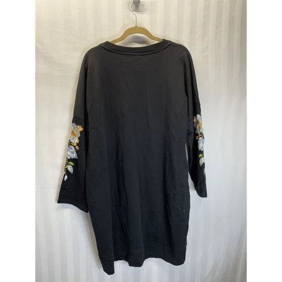 ASOS DESIGN Curve NWT Boyfriend Black LONG Pullover cardigan embroidered size 18 - Picture 3 of 11
